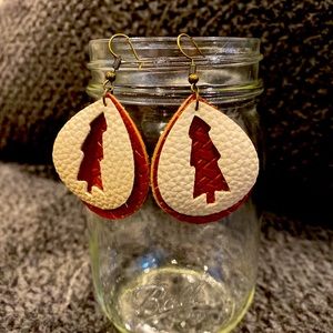 Faux leather earrings